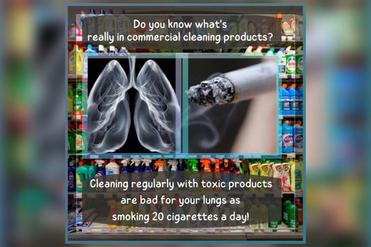 CLEANING PRODUCTS ARE AS BAD FOR LUNGS AS SMOKING 20 CIGARETTES A DAY.
