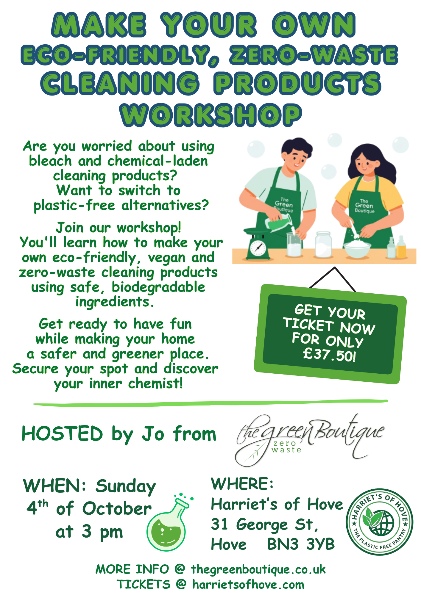 MAKE YOUR OWN NATURAL, ZERO-WASTE CLEANING PRODUCTS: HOVE WORKSHOP